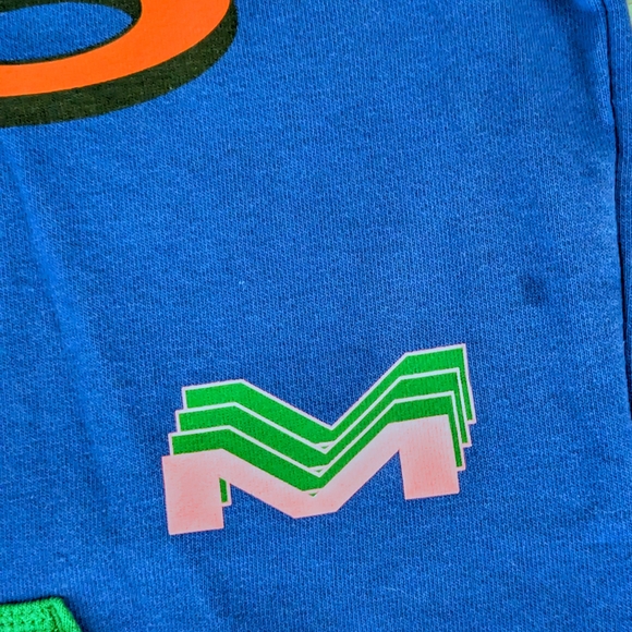 Nike Air Jordan Hoodie Mens Medium Colorblock Blue Yellow Green Sweatshirt Retro - Picture 6 of 11